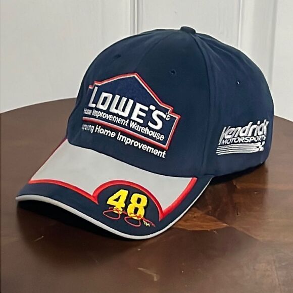 🔥🔥 NASCAR JIMMIE JOHNSON #48 LOWE’S Racing Fitted Hat Sz M/L 🔥🔥 - Picture 1 of 8